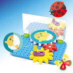 Set constructie Quercetti Mirrorello – construcție cu roți dințate și disc cu buburuză