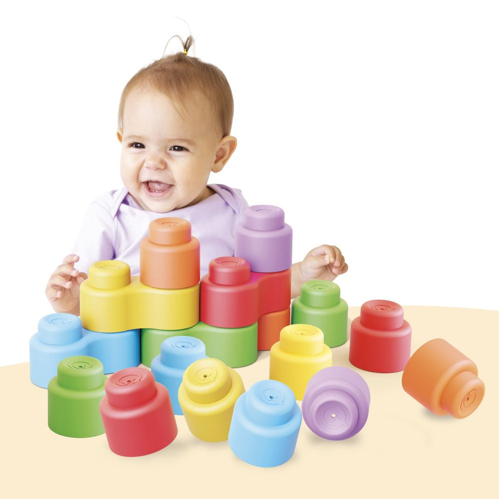 Set constructie Quercetti Momy Soft cuburi moi 28 piese