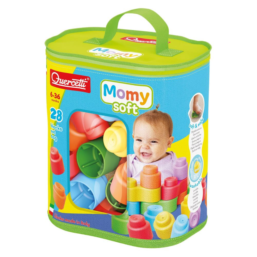 Set constructie Quercetti Momy Soft cuburi moi 28 piese