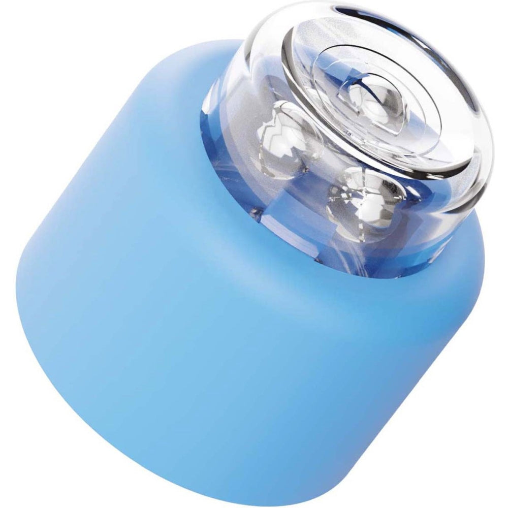 Set blocuri sonore Quercetti Momy Soft Happy Sound, 4 piese – bloc albastru cu partea superioară transparentă