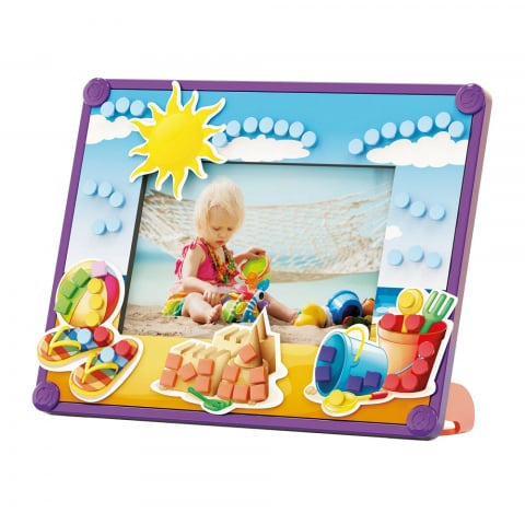 Set creativ Quercetti Fantaframe, 210 pinuri – ramă foto decorată cu tematică de plajă