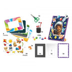 Set creativ Quercetti Fantaframe, 210 pinuri – rame, autocolante și accesorii de decorare