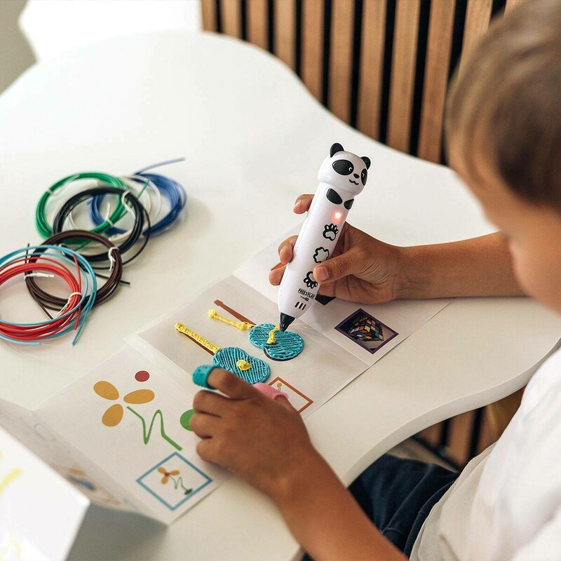 Set Creion 3D si Filament colorat de 20 m, Free2Play, Panda