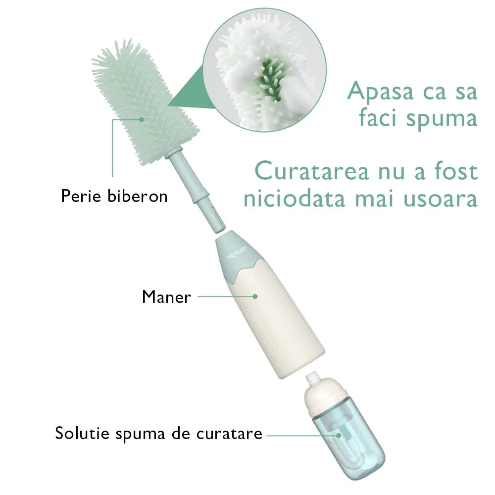 Kit perie biberoane Momcozy Push-Press