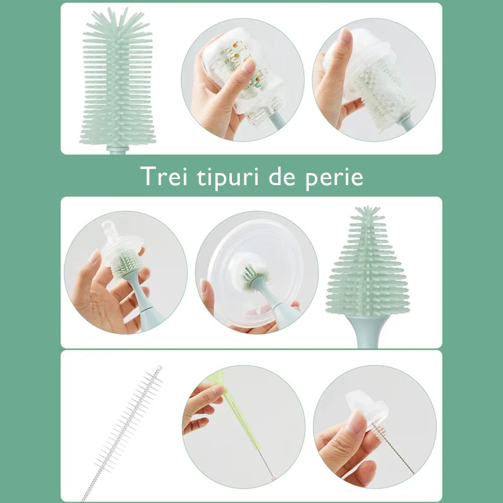 Kit perie biberoane Momcozy Push-Press