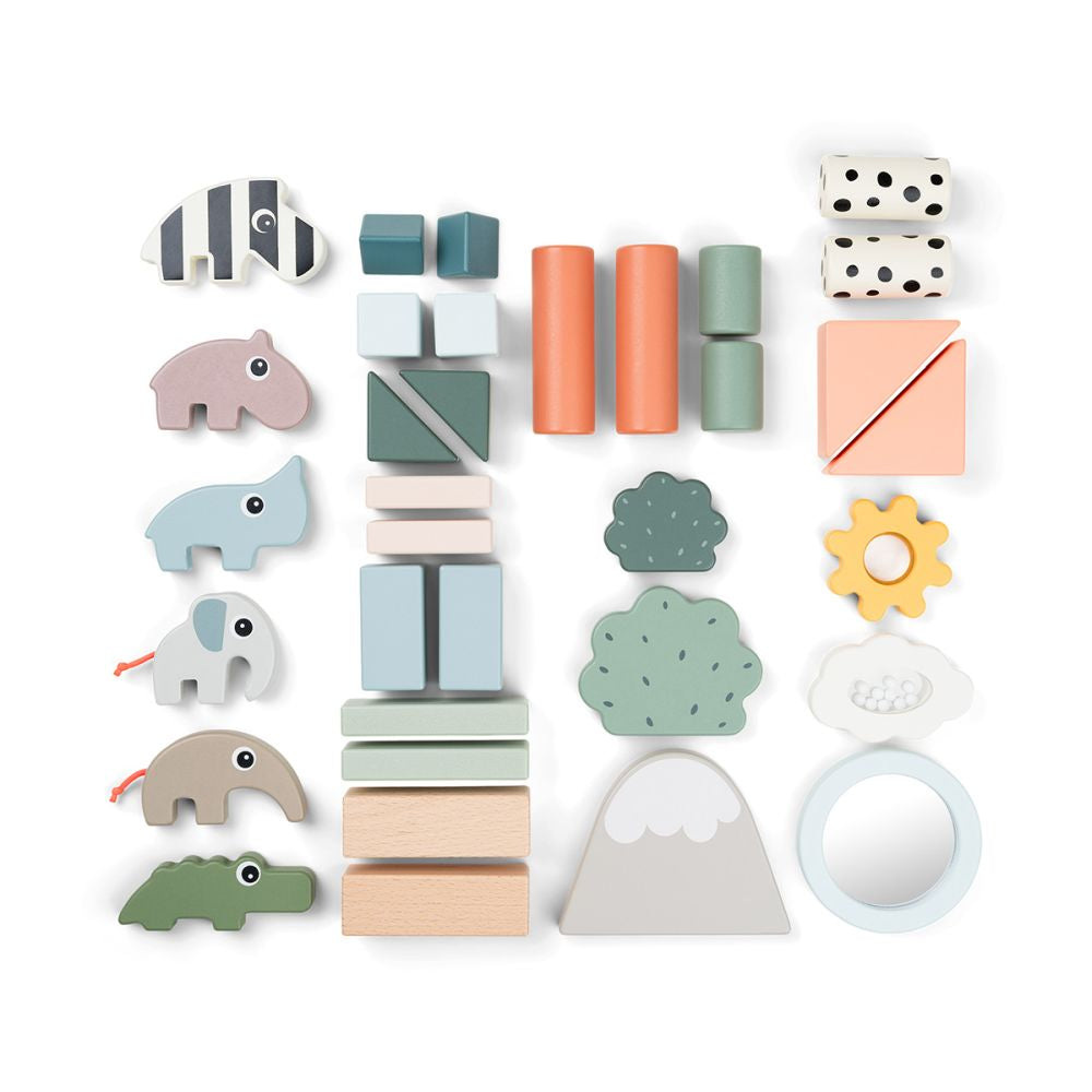 Set de constructie Done by Deer din lemn 34 piese Deer Friends