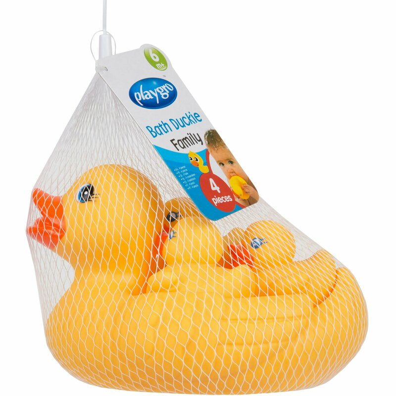 Set de joaca de baie Playgro Familia Duckie ratusca cu 3 boboci fara gauri