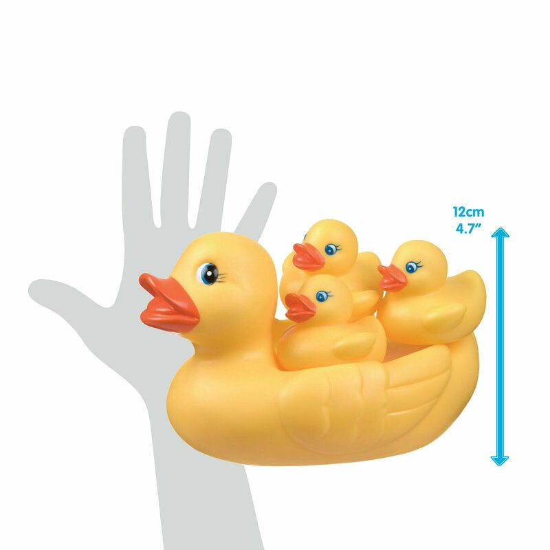 Set de joaca de baie Playgro Familia Duckie ratusca cu 3 boboci fara gauri