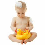 Set de joaca de baie Playgro Familia Duckie ratusca cu 3 boboci fara gauri
