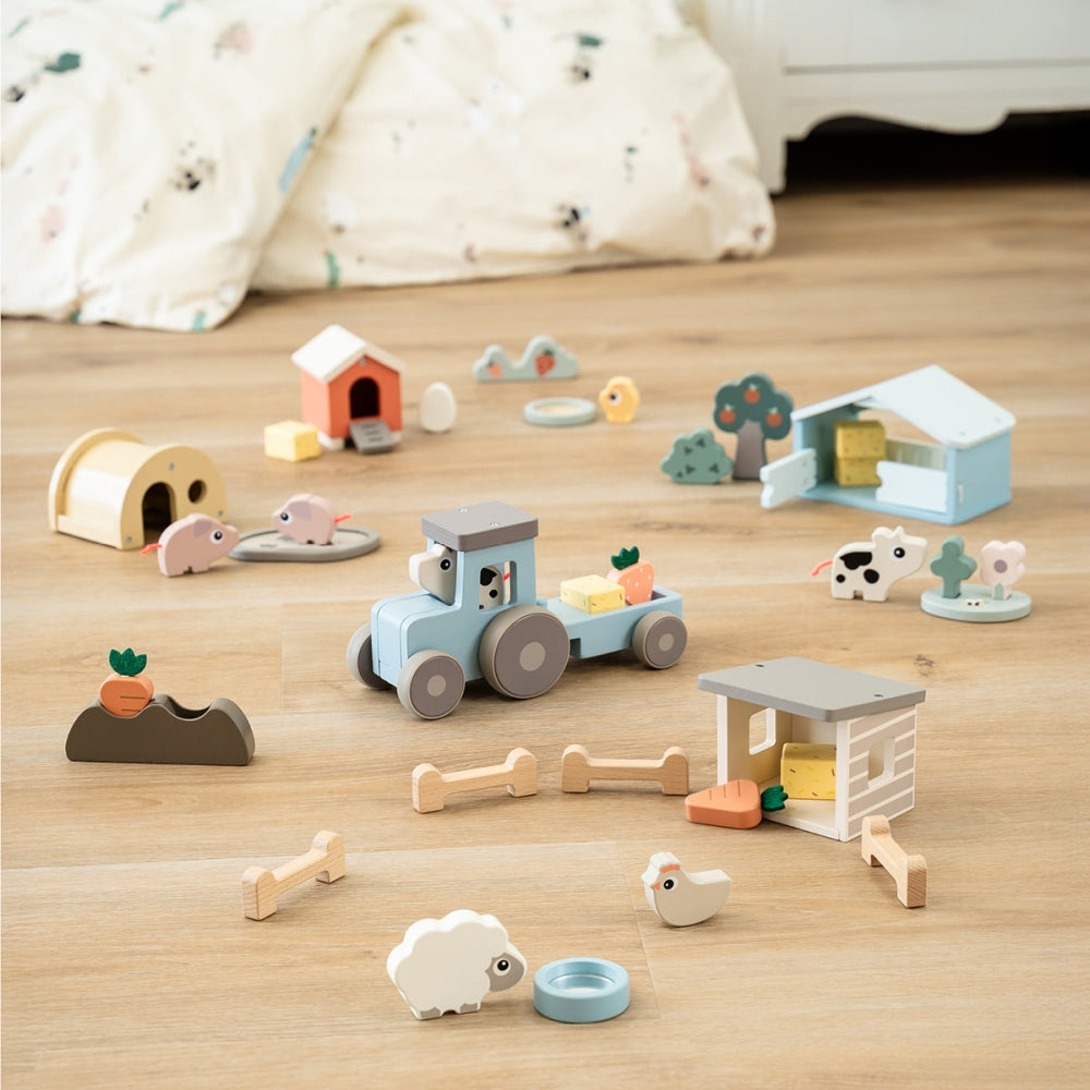 Set de joaca din lemn Tiny Farm Done by Deer Dotti Multicolor