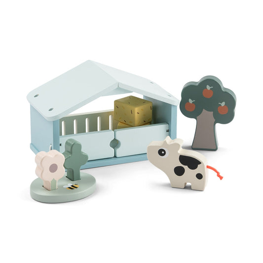 Set de joaca din lemn Tiny Farm Done by Deer Dotti Multicolor