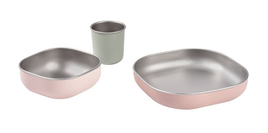 Set de Masă Beaba din Oțel Inoxidabil Cotton Candy