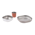 Set de Masă Oțel Inoxidabil Beaba 4 Piese Terracotta