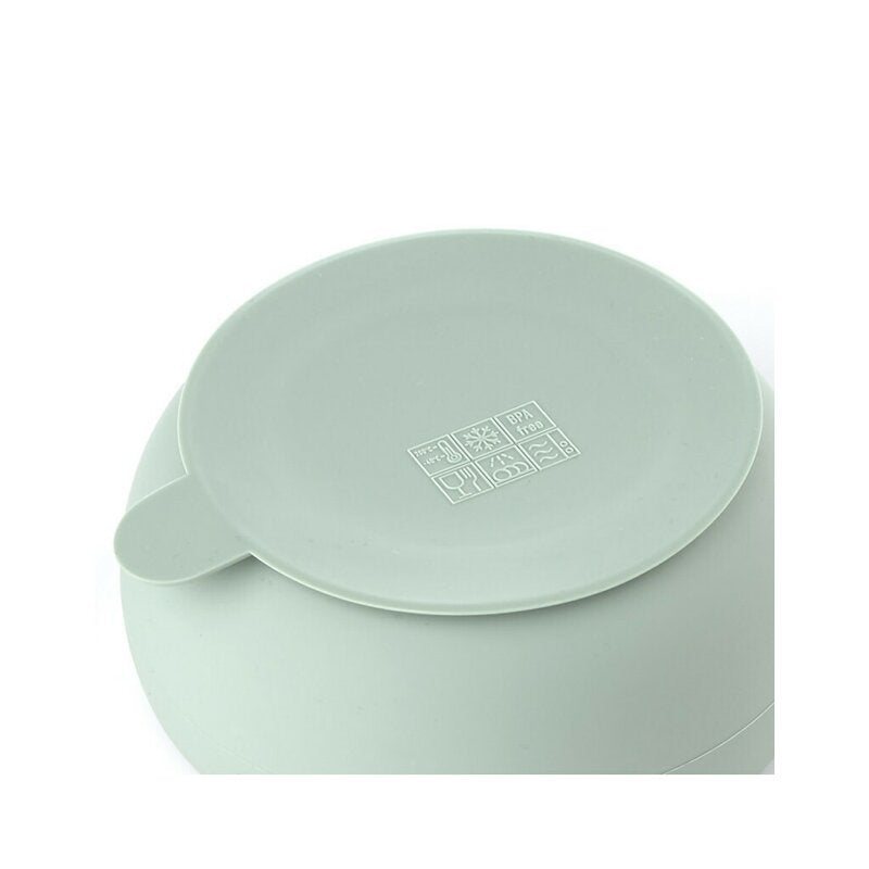 Set de masa, Jane, Din silicon, 2 piese, Cu bol si lingurita, BPA Free, Mint