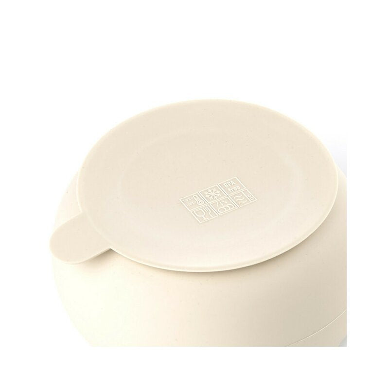 Set de masa, Jane, Din silicon, 2 piese, Cu bol si lingurita, BPA Free, Sand