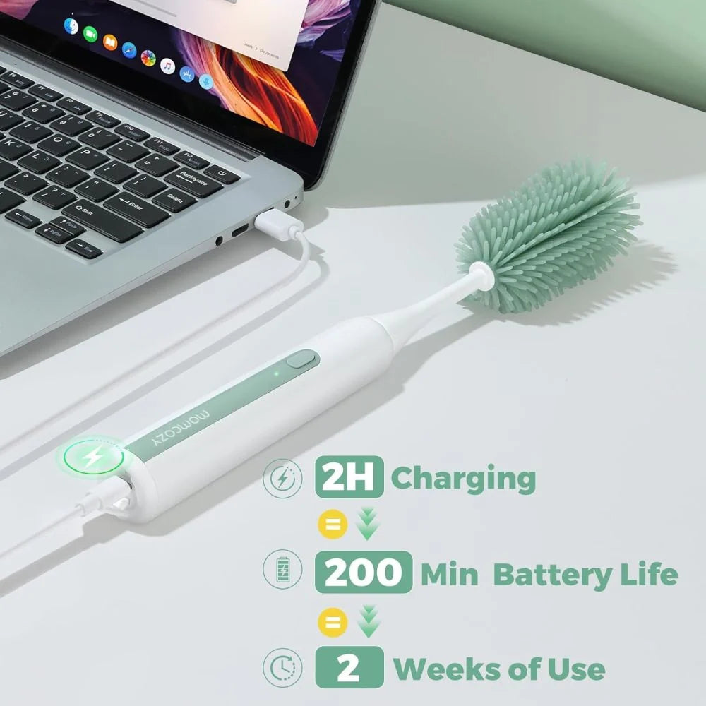 Perie electrica biberoane Momcozy 7 in 1 cu suport de uscare