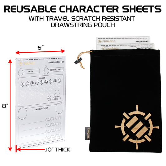 Set Fișe Reutilizabile DnD - Character Sheets Premium pentru Dungeons & Dragons