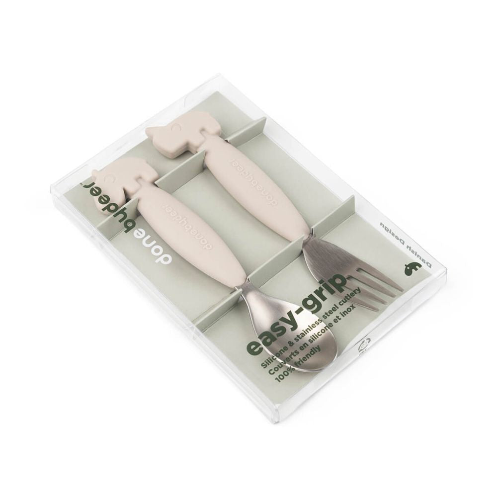 Set Furculita si Lingura Done by Deer Easy-grip Deer Friends Sand