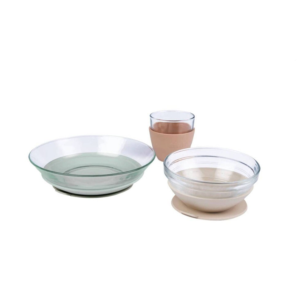 Set de masă din sticlă Beaba Duralex Natural