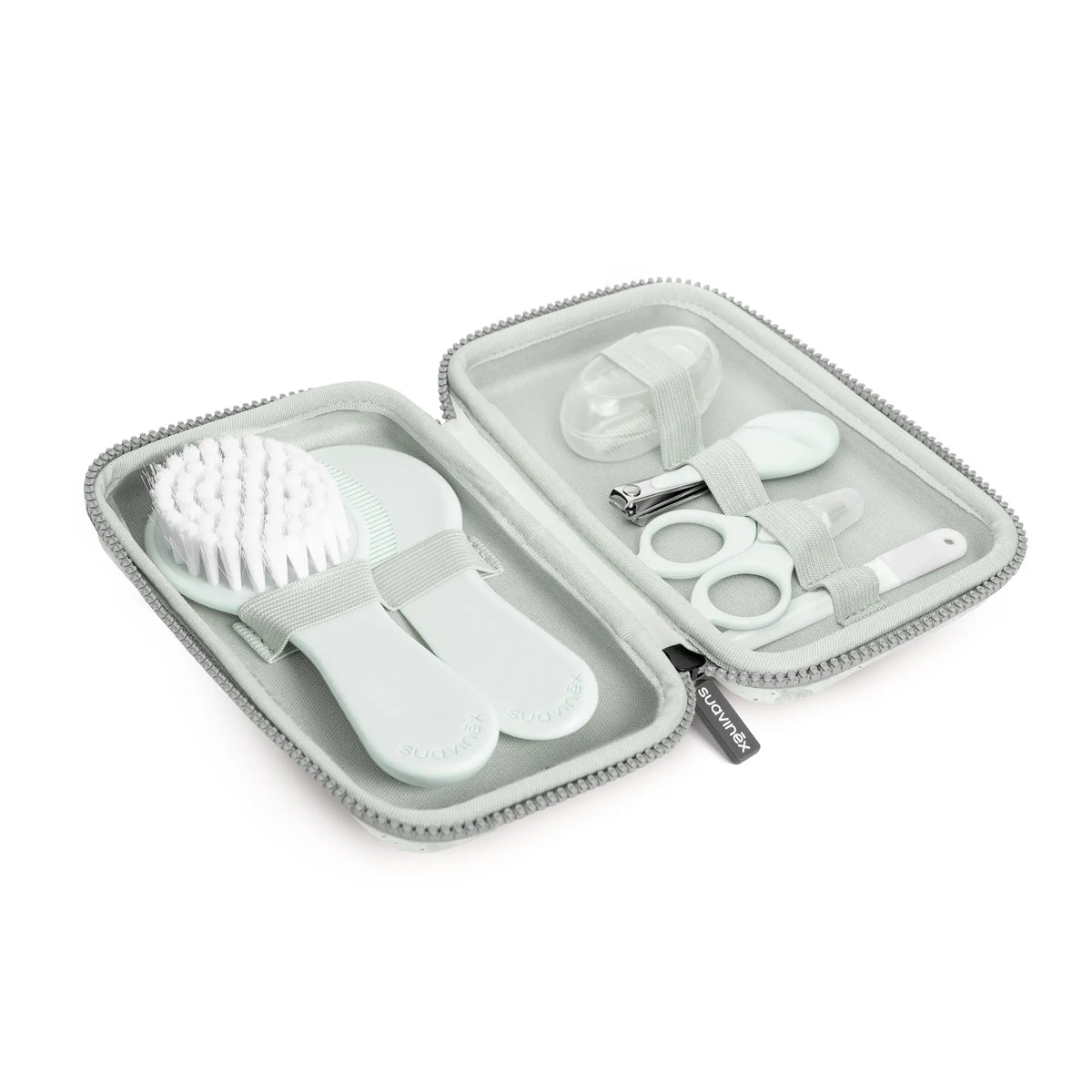 Set îngrijire bebeluși Suavinex Bej - periuță degetar pentru gingii