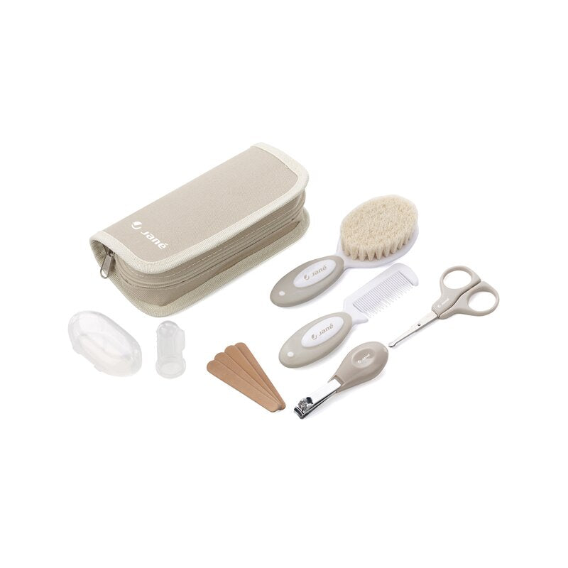 Set îngrijire Jane Basic pentru bebeluși, 9 accesorii, Sand