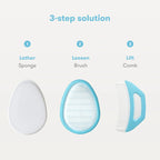 Set ingrijire scalp, Fridababy, DermaFrida, 3 in 1, Pentru dermatita seboreica la bebelusi, Include perie, burete si pieptene, Cu suport cu ventuza, De la nastere, Alb