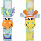 Set jucarii zornaitoare Playgro Jungle Wrist Rattle si Foot Finder 2 sosete si 2 bratari