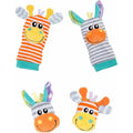 Set jucarii zornaitoare Playgro Jungle Wrist Rattle si Foot Finder 2 sosete si 2 bratari