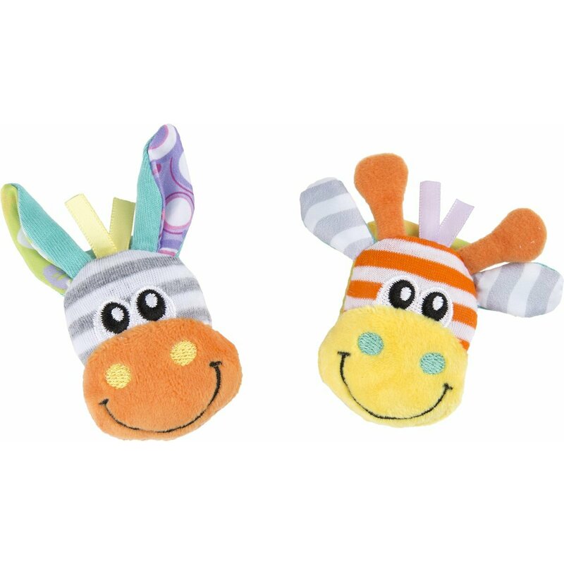 Set jucarii zornaitoare Playgro Jungle Wrist Rattle si Foot Finder 2 sosete si 2 bratari