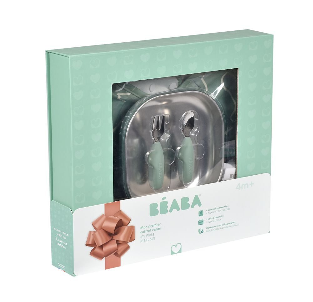 Set de masă cadou Beaba First Meal Sage Green – detaliu