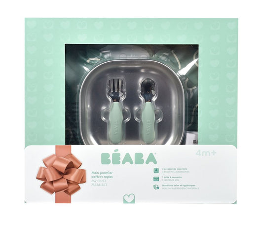 Set Masă Cadou Beaba First Meal Sage Green