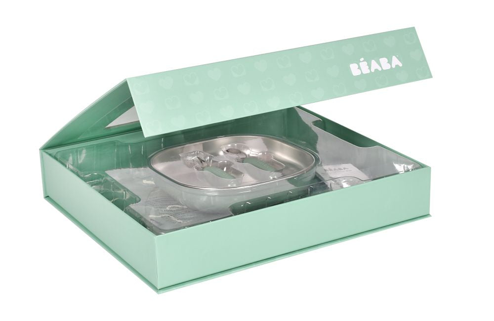 Set Masă Cadou Beaba First Meal Sage Green