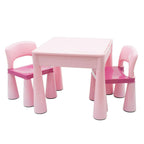 Set masuta si 2 scaune New Baby, Roz, blat reversibil – măsuța cu cele două scaune