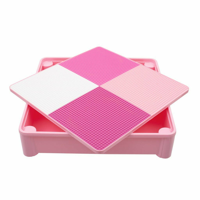 Set masuta si 2 scaune New Baby, Roz, blat reversibil – compartimentul de sub blat