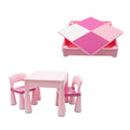 Set masuta si 2 scaune New Baby, Roz, blat reversibil – setul complet și blatul reversibil