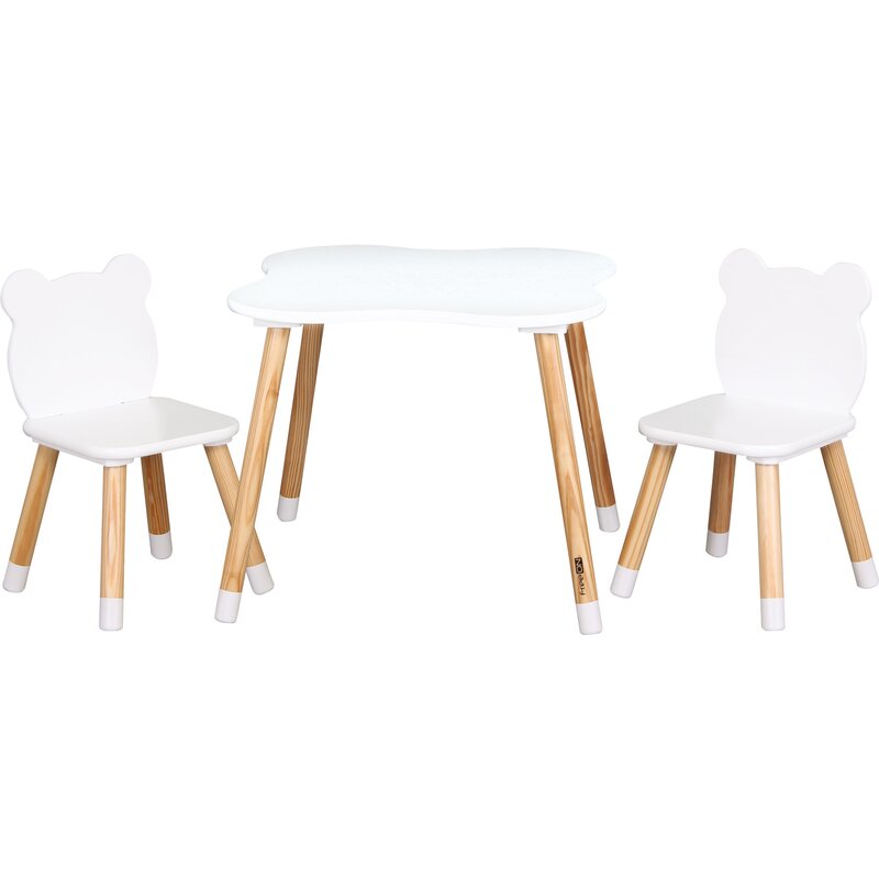Set masă și două scaune FreeON Bear, alb – fotografia 11 a produsului