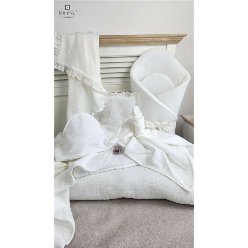 Set paturica si perna MimiNu Cream, 60x70 + 30x35 cm
