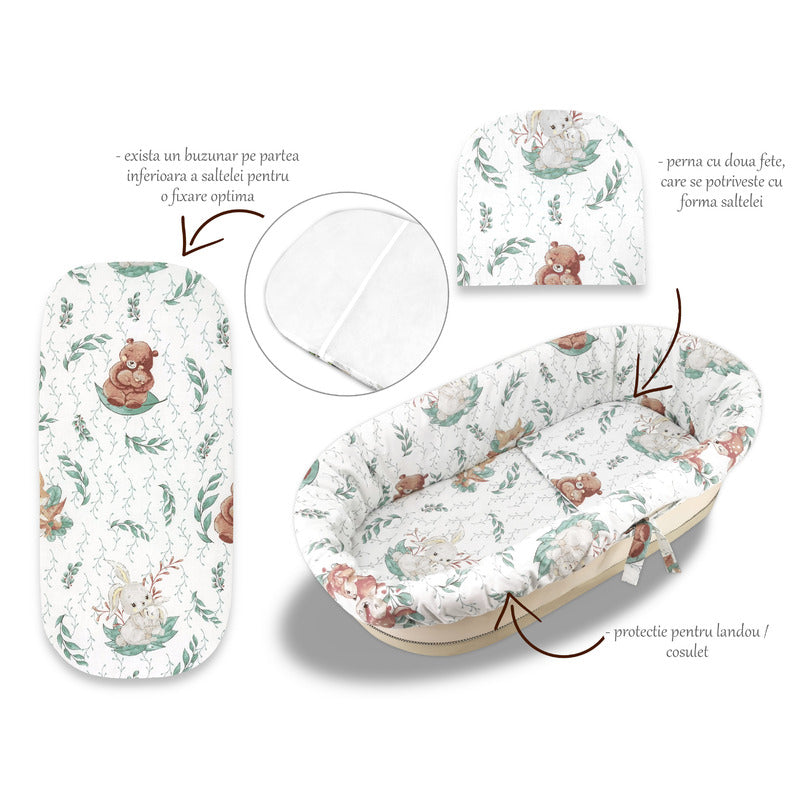 Set pentru landou MimiNu Lulu Natural, 3 piese