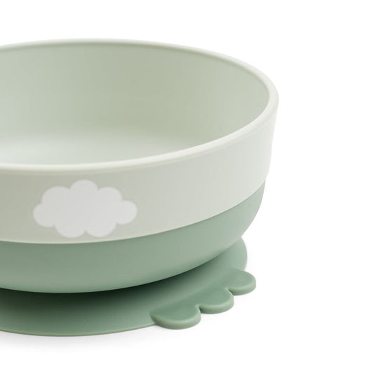 Set pentru primele mese cu ventuza Done by Deer Foodie Happy Clouds Green