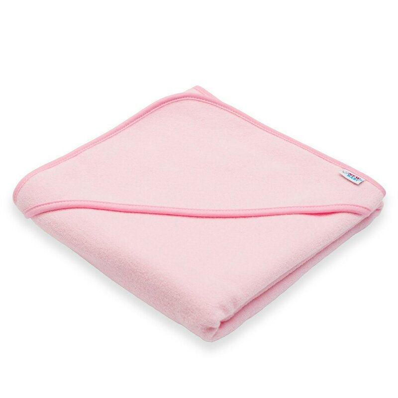Set prosop cu gluga si manusa baie, New Baby, Dimensiune 80 x 80 cm, Basic, Pink
