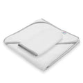 Set prosop si manusa New Baby Basic 80x80 cm, Alb/Gri – prosopul pliat și mănușa inclusă