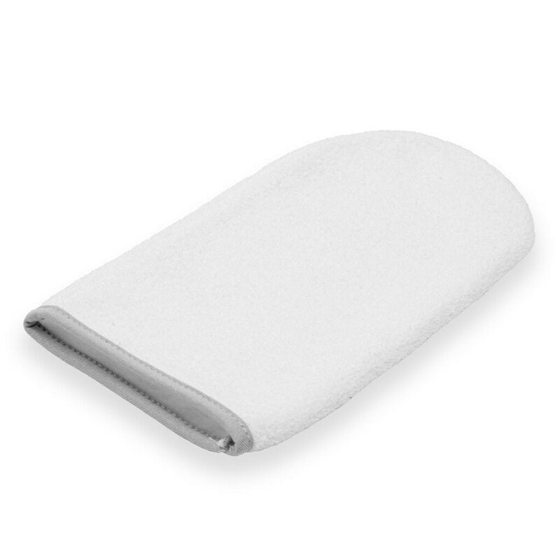 Set prosop cu gluga si manusa baie, New Baby, Dimensiune 80 x 80 cm, Basic, White-gray