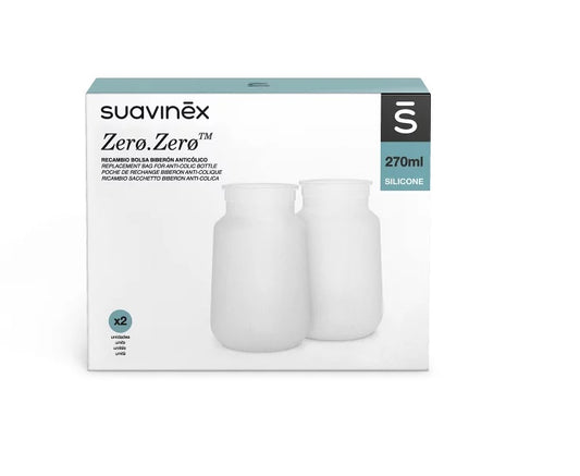 Set saculeti din silicon Suavinex pentru biberon anticolici Zero Zero