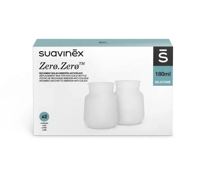 Set saculeti din silicon Suavinex pentru biberon anticolici Zero Zero