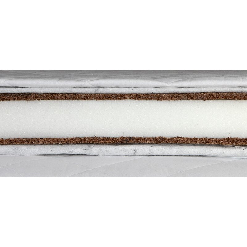 Set saltele, Pentru copii, 190x70x11 cm (140x70x11 cm + 50x70x11 cm ), Fibra de cocos si spuma, Husa detasabila si lavabila, 100% Bumbac, Alb, YappyKids, YappyGrow