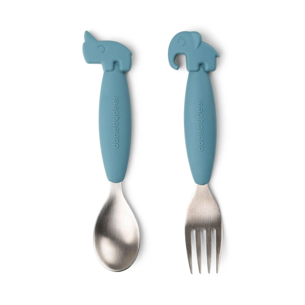 Set tacamuri Done by Deer Easy-Grip Inox Deer Friends Blue