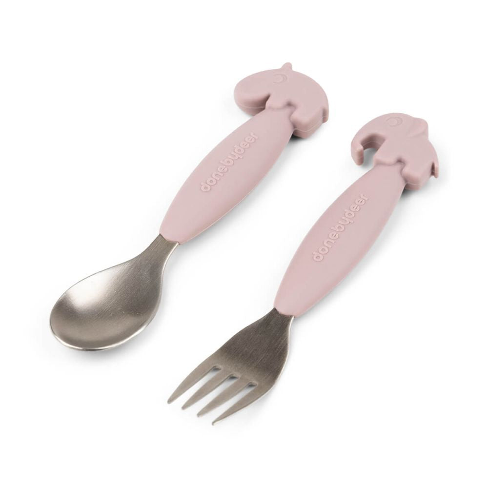 Set tacamuri Done by Deer Easy-Grip Inox Deer Friends Powder, imagine 2