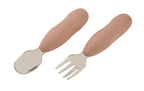 Set tacamuri din inox Beaba Praline cu lingurita si furculita