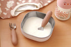 Set tacamuri din inox Beaba Praline cu lingurita si furculita