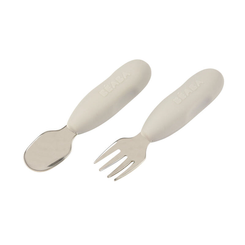 Set tacamuri din inox Beaba Velvet Grey